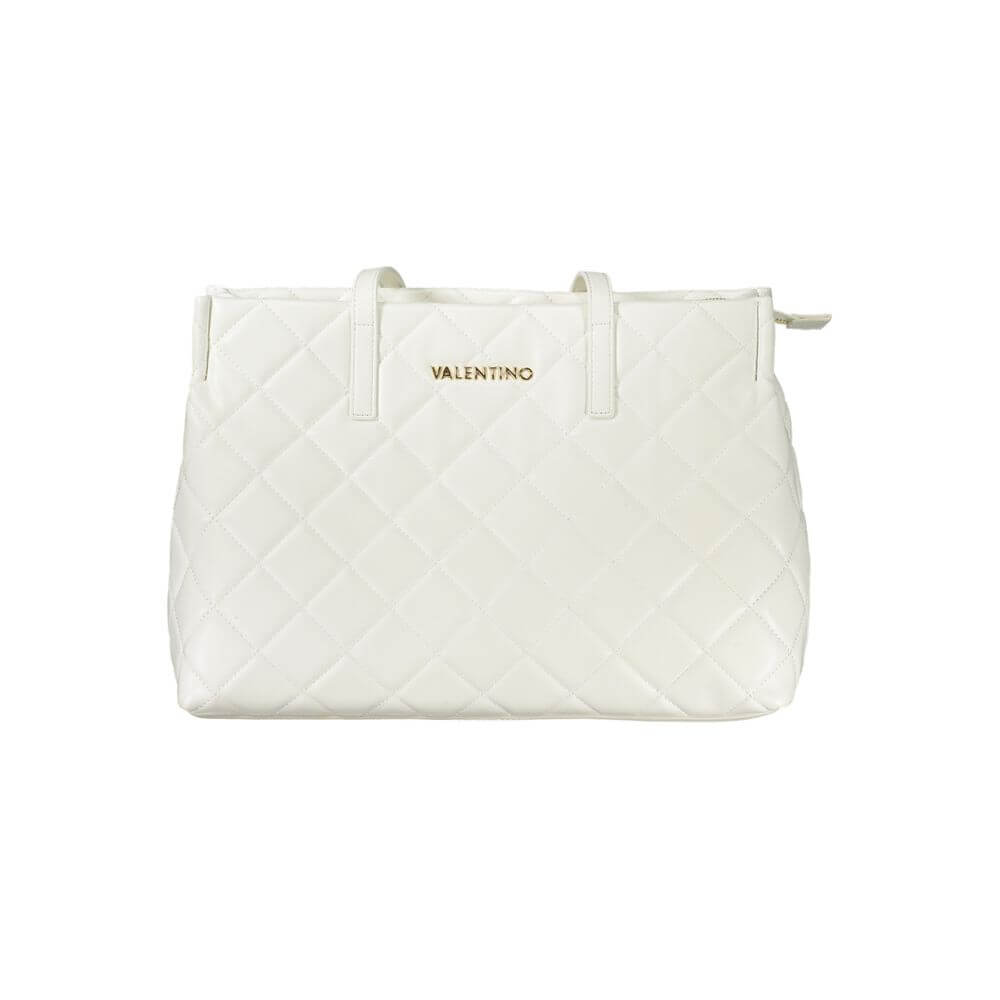 Mario Valentino White Polyethylene Handbag with zipper closure and logo