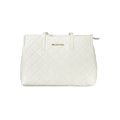 Mario Valentino White Polyethylene Handbag with zipper closure and logo