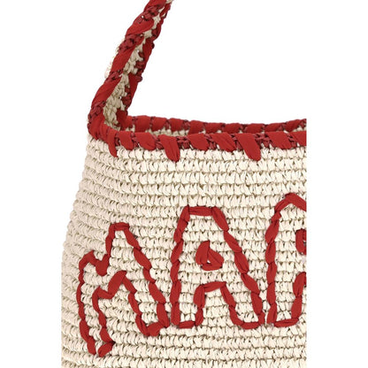 Marni Beige Raffia Shoulder Bag