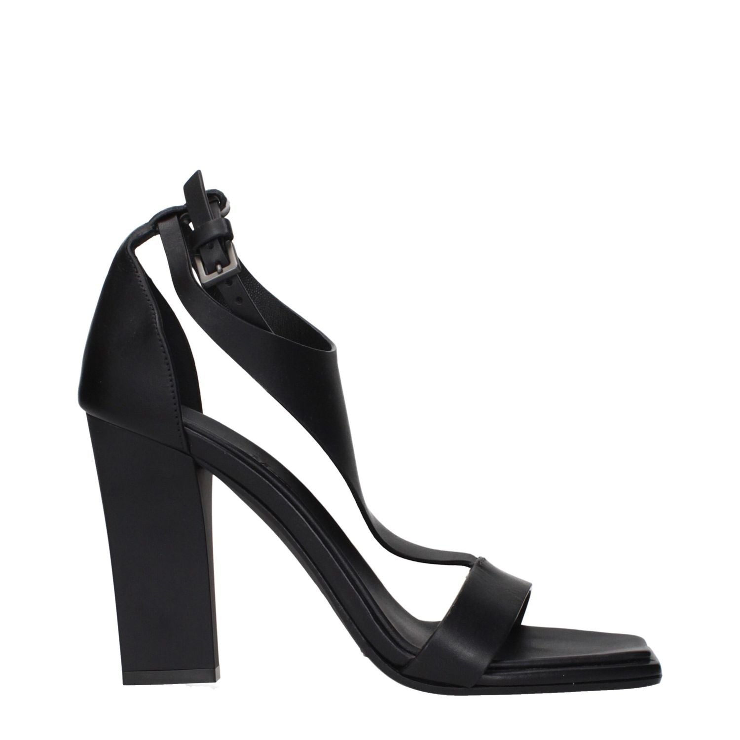 Max Mara Black Leather Stiletto Heel Sandals