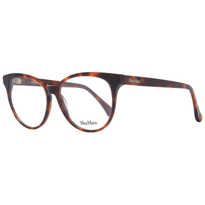Max Mara Brown Plastic Glasses (Frames) in full-rim cat eye style for women with demo lenses, includes branded case.