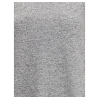 Max Mara Gray Wool Turtleneck, elegant wool and cashmere blend with ribbed high neck and cuffs, AW25 classic fashion piece.