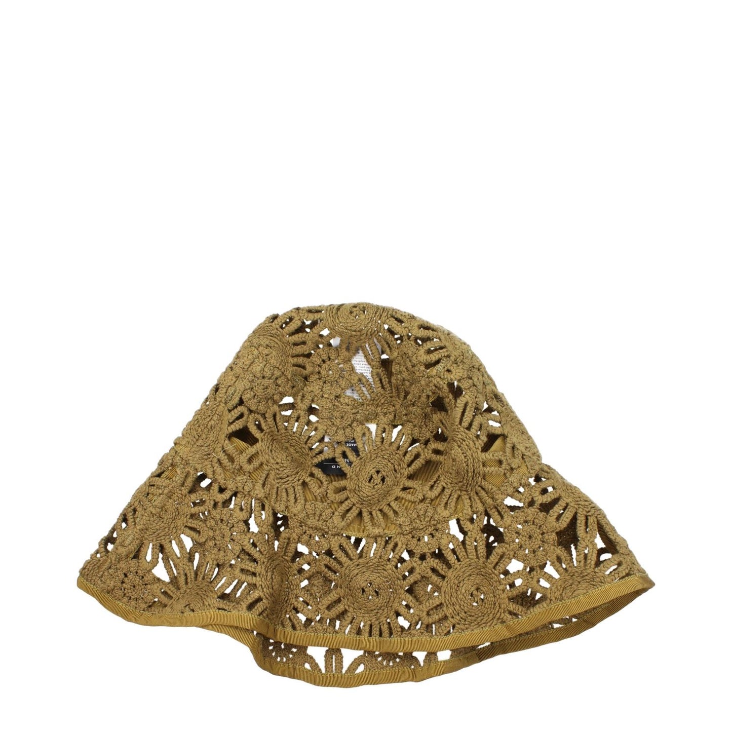 Max Mara Green Polyester Bucket Hat with intricate lace design.