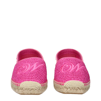 Max Mara Pink Fabric Espadrilles with front logo detail, featuring MPN 24155210956022, in fuchsia fabric, code F84145.
