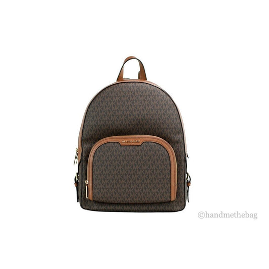 Michael Kors Jaycee Large Brown Signature PVC Shoulder Backpack Bookbag 1728,67346104480,Bags,Gold,Michael Kors,New with tags,Shoulder Bags - Bags,Women
