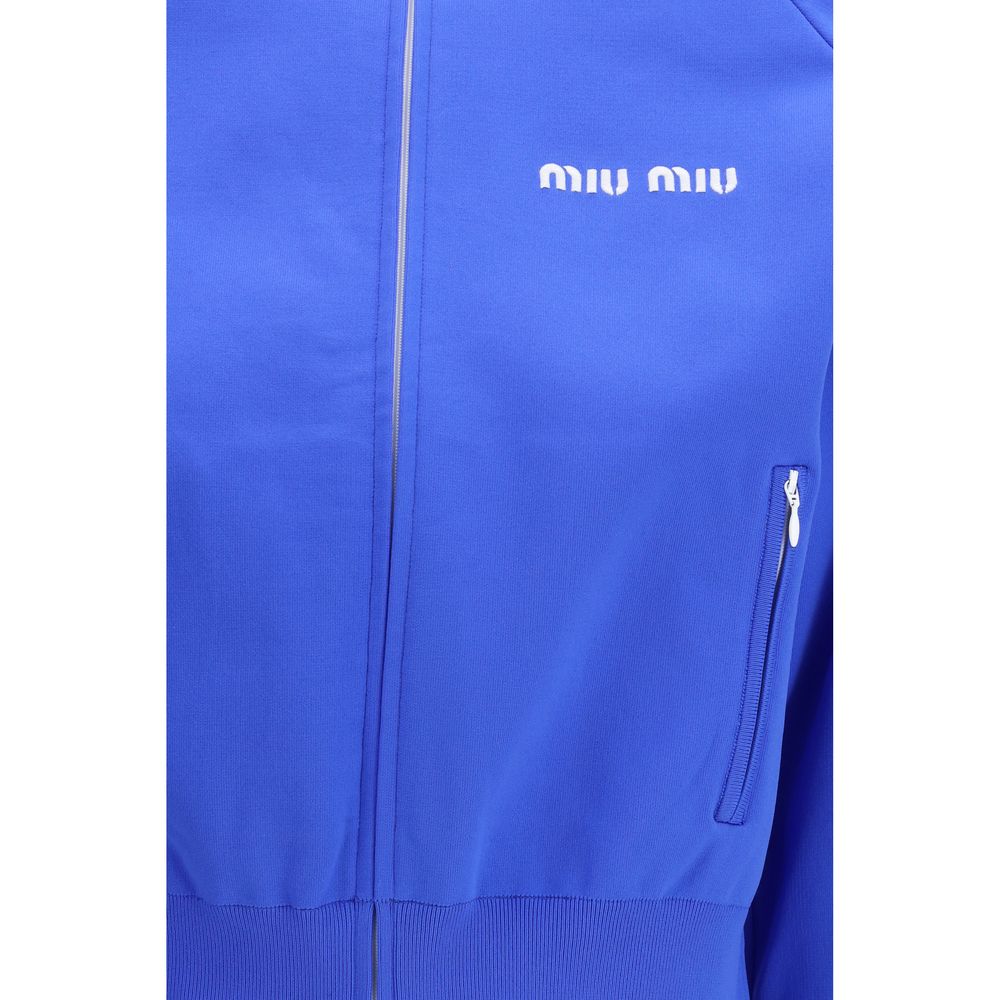 Miu Miu Blue Polyamide Sweatshirt 1728,72470364320,Blue,Clothing,IT40 | M,IT42 | L,Miu Miu,New with tags,Sportswear - Clothing,Sweaters - Clothing,Sweatshirt - Sportswear - Clothing,Sweatshirts - Sweaters - Clothing,Women