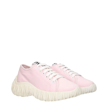 Miu Miu Pink Fabric Low Top Sneakers