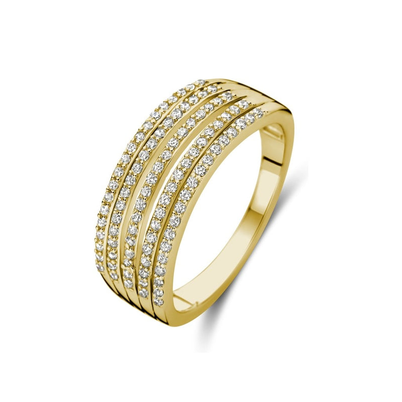 Gold ring with diamond accents – NEW BLING Mod. 9NB-1431-60 elegant jewelry.