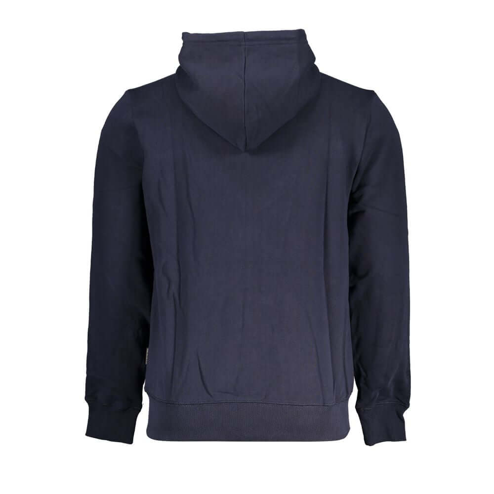 Napapijri Blue Cotton Men Sweater with Hood