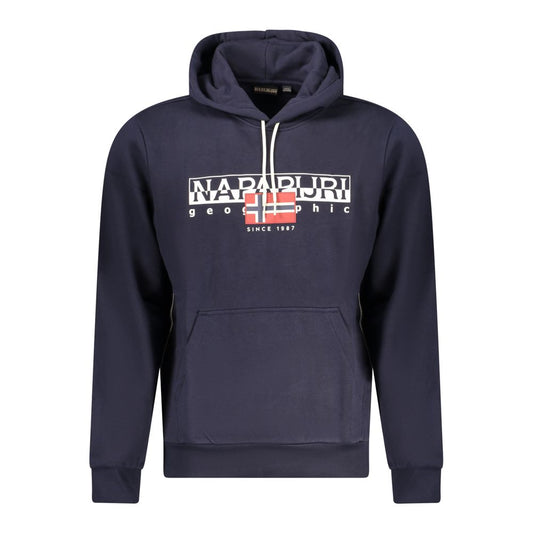 Napapijri Blue Cotton Men's Hooded Sweatshirt