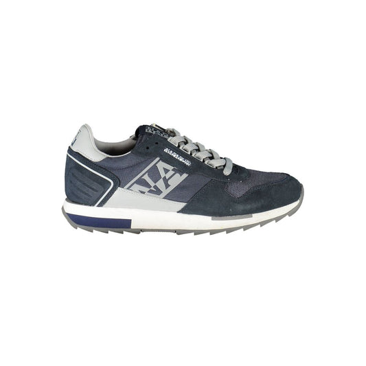 Napapijri Blue Leather Mens Sneaker with contrasting details and logo.