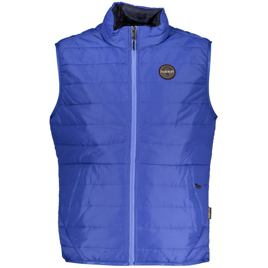 Napapijri Blue Polyester Men's Sleeveless Jacket