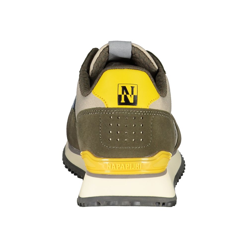 Back view of Napapijri Elegant Beige Lace-Up Sporty Sneakers with contrast details.