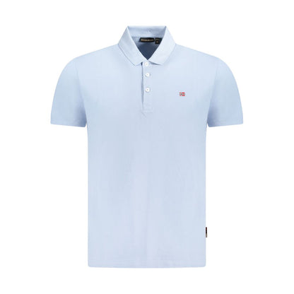 Napapijri Light Blue Cotton Men Polo Shirt