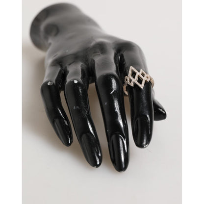 Nialaya Geometric Diamond Shape Pave CZ Crystal Jewelry Ring