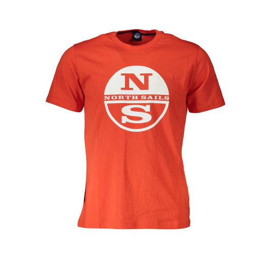 North Sails Red Cotton Men T-Shirt with logo and short sleeves