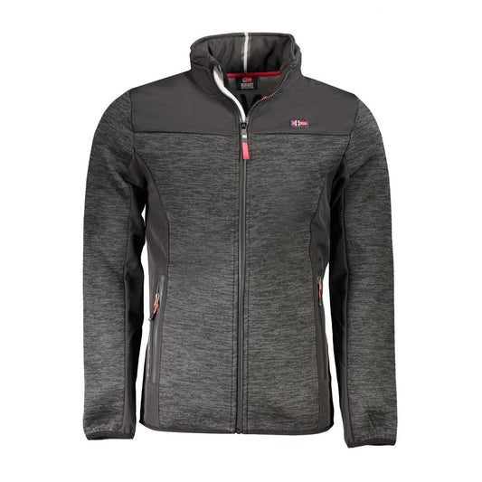 Norway 1963 Black Polyester Men's Sports Jacket with removable hood and contrasting details for sleek sophistication