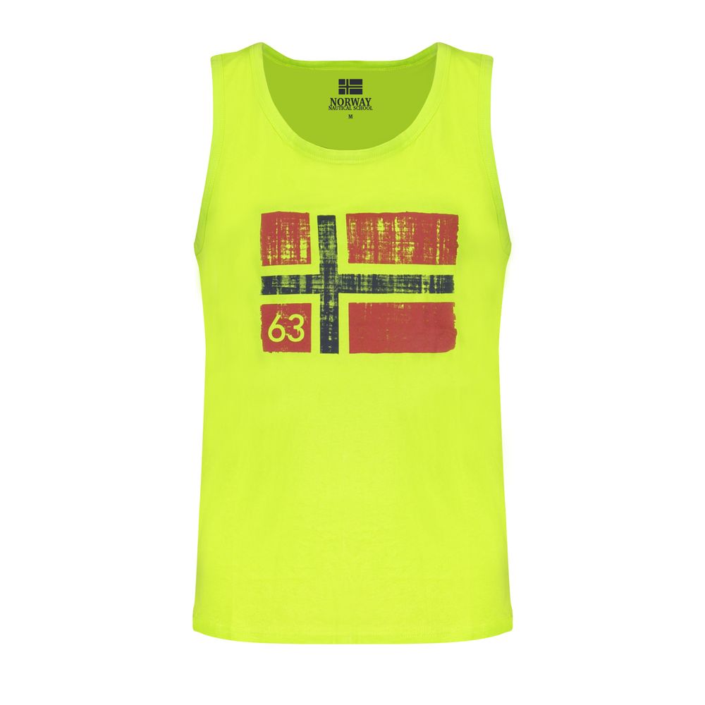 Norway 1963 Green Cotton Men's Shirt with bold print and crew neck design, perfect for a modern, casual style. Made of cotton, green color.