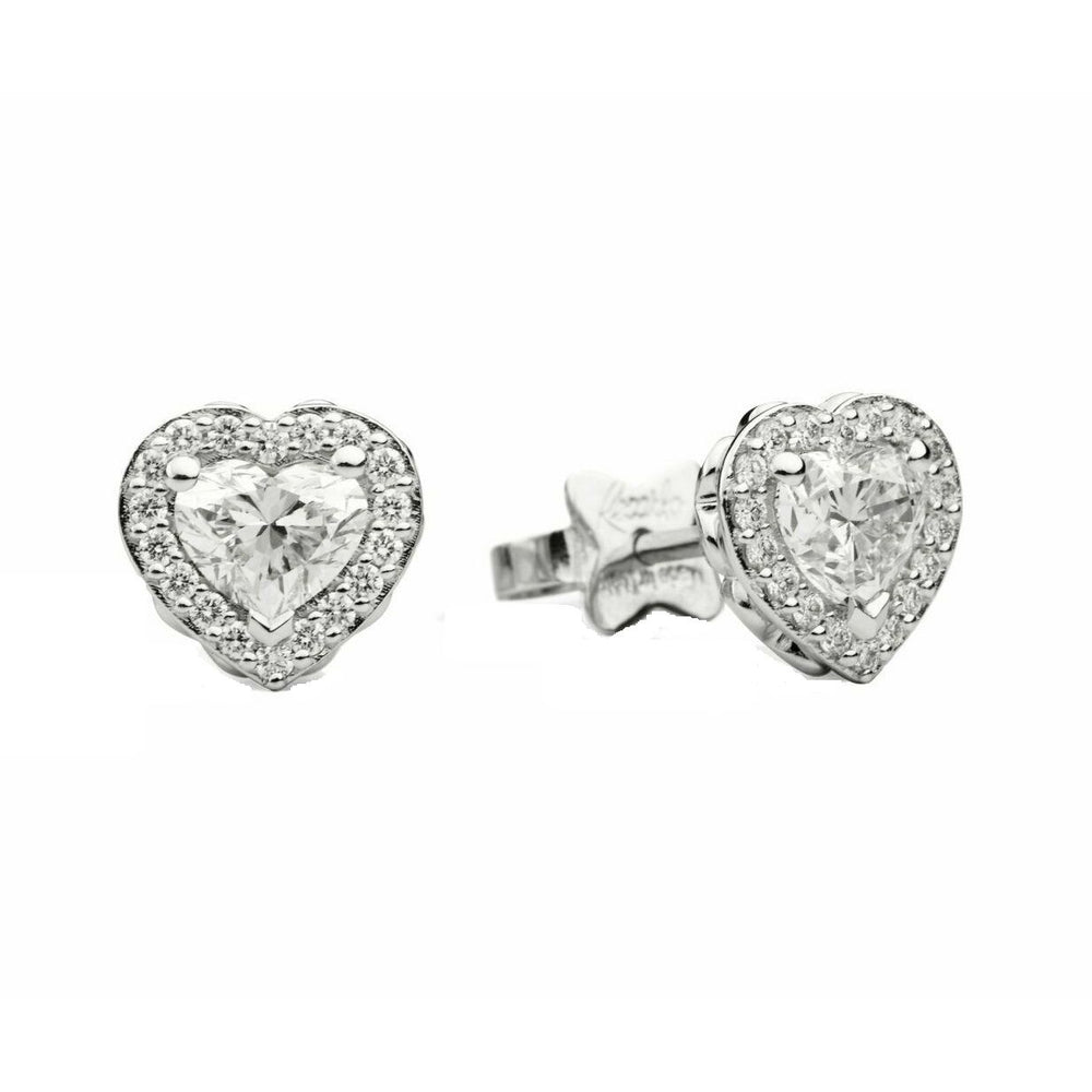 ORECCHINI RECARLO MOD. E67SC002_046 heart-shaped stud earrings with diamond detailing