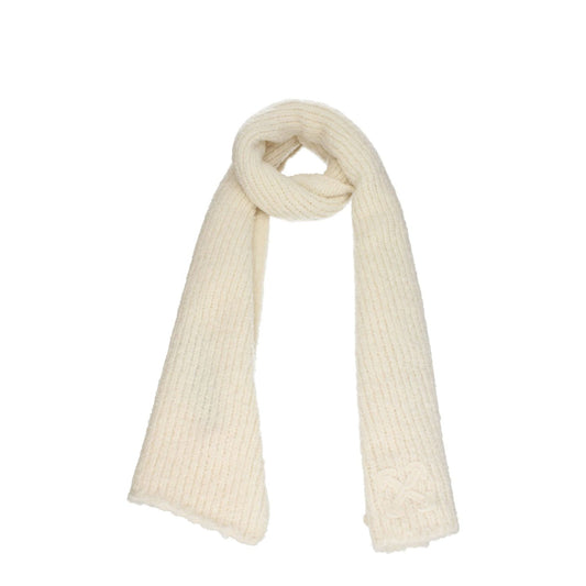 Off-White Beige Wool Scarf with logo, made of 70% wool, 26% alpaca, 4% polyamide, size 35x200 cm, in light beige color, casual style.