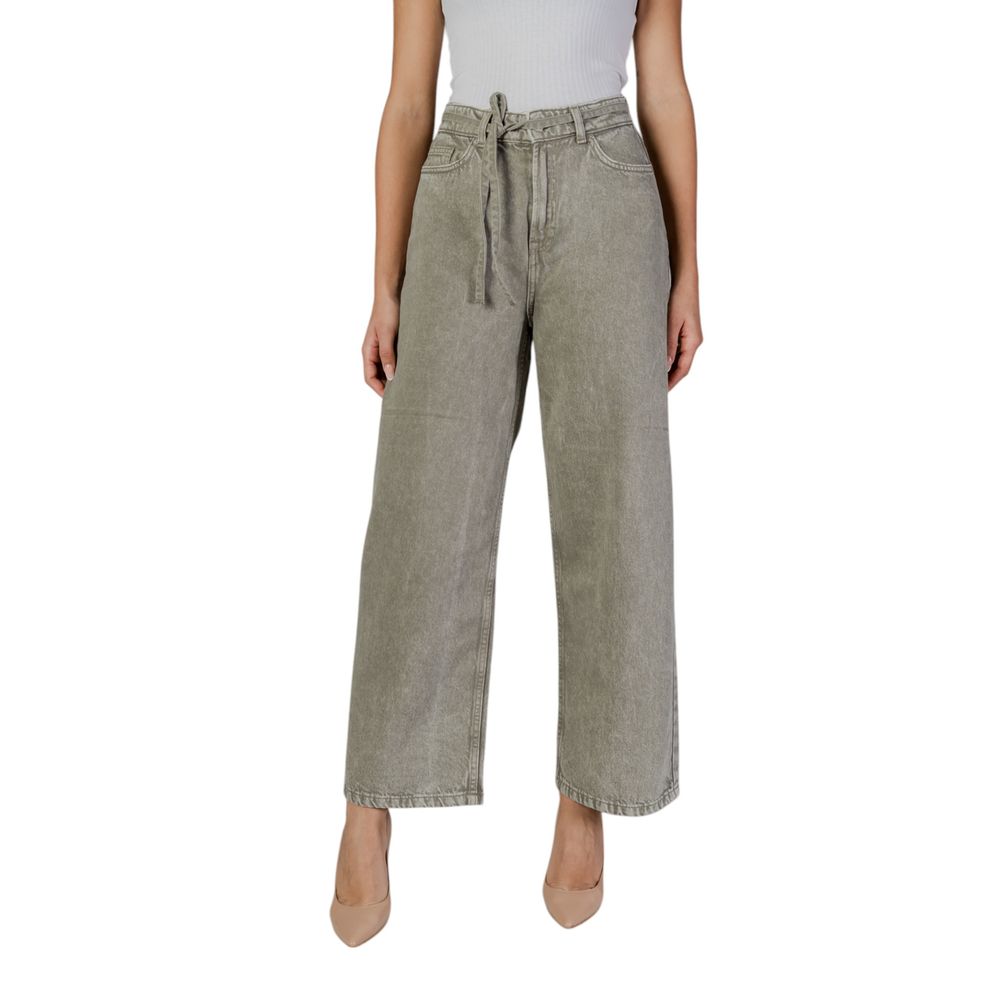 Only Green Cotton Bootcut Jean for women, 100% cotton, fall/winter collection, featuring leg and bootcut design.