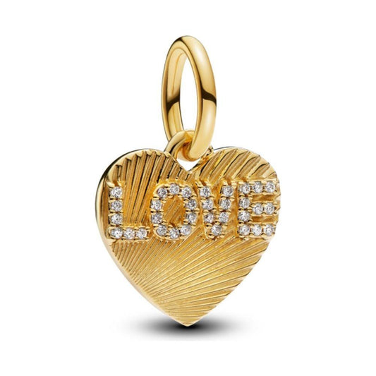 PANDORA CHARMS Mod. ENGRAVABLE LOVE HEART DANGLE DESIGNER FASHION JEWELLERY