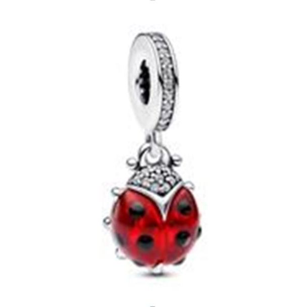 PANDORA Mod. 792571C01 silver ladybug charm, 925 silver, official packaging from Thailand, jewelry for ladies.