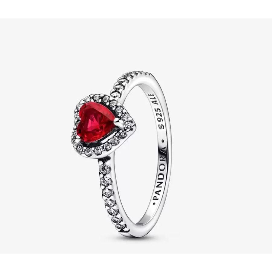 PANDORA Mod. SPARKLING RED ELEVATED HEART RING