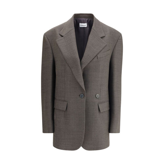 P.A.R.O.S.H. Gray Fleece Wool Blazer with classic lapels, button closure, and welt pockets for AW25.