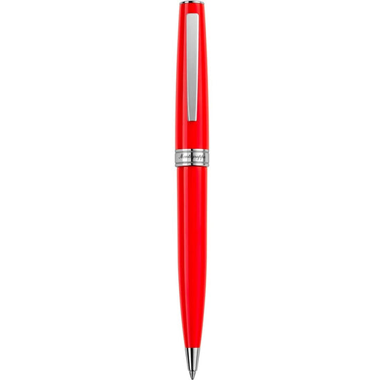 Red luxury pen PENNE MONTEGRAPPA MOD. ISA1RBAR_1 with silver accents and sleek design for elegant writing.