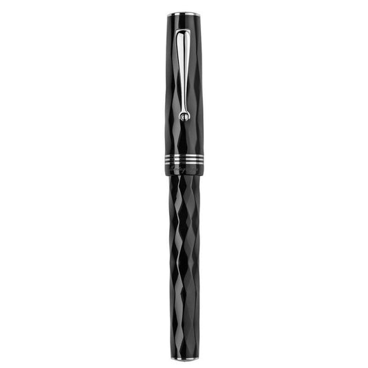 PENNE MONTEGRAPPA MOD. ISRBT3IC polished black pen with a sleek, textured design.