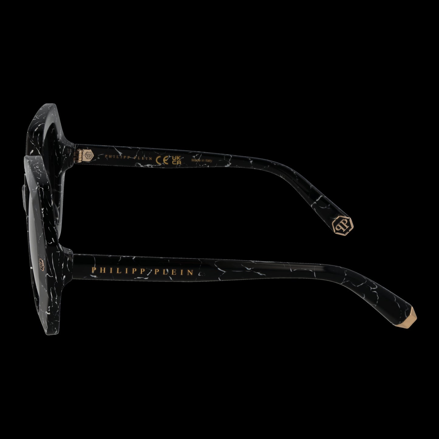 PHILIPP PLEIN MOD. SPP039M 530869 luxury lady's eyewear in black with gold accents.