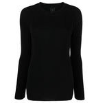 PINKO Black Wool Sweater - Ramarro crew neck with metal logo detail on back, long sleeves, elegant and stylish design.