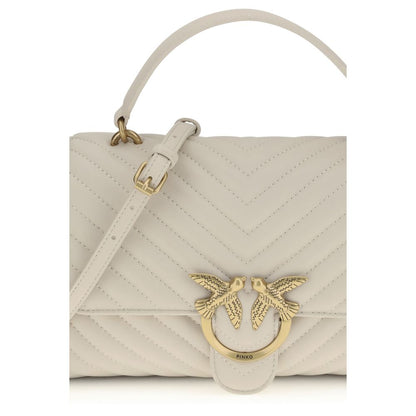 PINKO Cream Calf Leather Bos Taurus Wallet