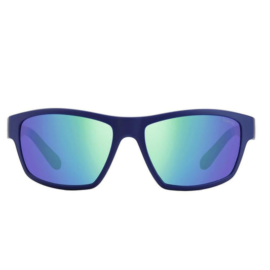 POLAROID MOD. PLD 7037_S unisex sunglasses with reflective blue lenses and navy frame.