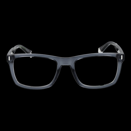 Unisex eyeglasses front view, POLAROID MOD. PLD D512 54KB7, black frame design on black background.