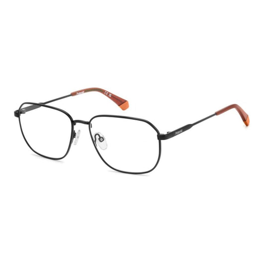 POLAROID MOD. PLD D538 Gent metal eyeglasses, stylish and durable design for men, with sleek black frame.