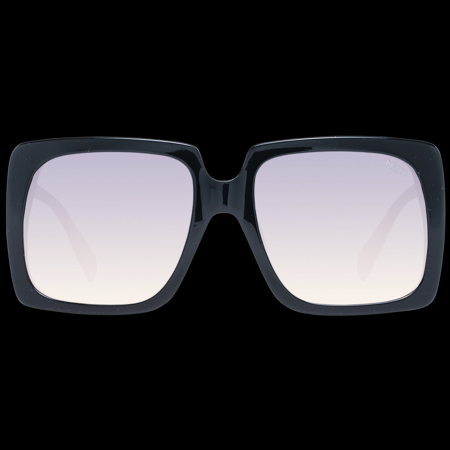 Luxury lady sunglasses PUCCI MOD. EP0167 5801B with gradient lenses and bold black frames.