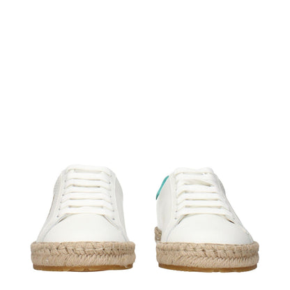 Palm Angels White Leather Low Top Sneakers