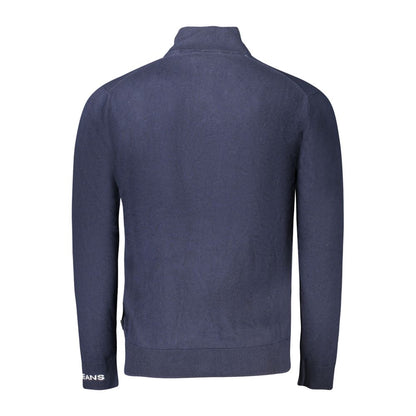 Back view of Pepe Jeans Blue Cotton Men Sweater with logo detailing