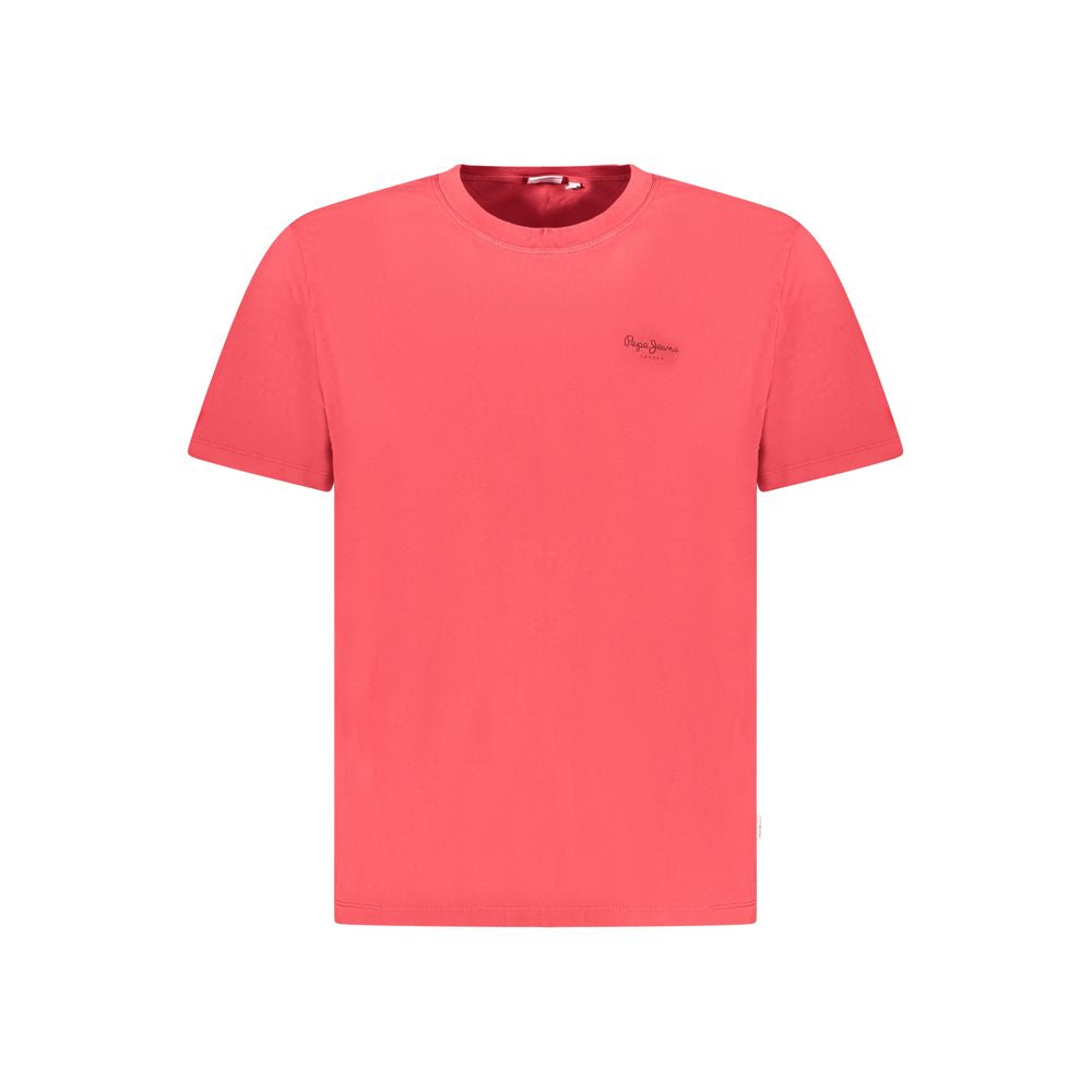 Pepe Jeans Red Cotton T-Shirt, short sleeve, crew neck, with logo, made from 100% sustainable cotton.