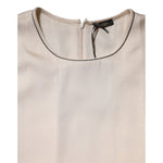 Peserico Beige Viscose Pleated Sleeveless Long Maxi Dress with zipper and logo detail, crafted in Italy from 100% viscose.