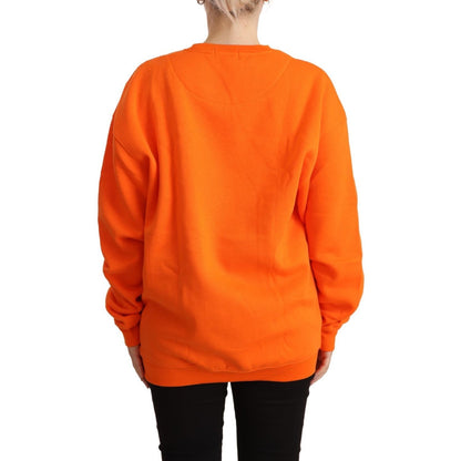 Philippe Model Orange Printed Long Sleeves Pullover Sweater 1728,67345645728,Clothing,IT46|XL,Material: 100% Cotton,New with tags,Orange,Philippe Model,Sweaters - Clothing,Sweatshirts - Sweaters - Clothing,Women