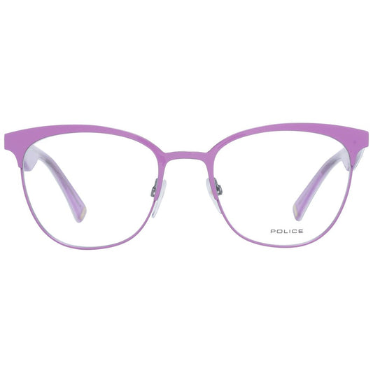 Police Purple Women Glasses Frame, full-rim, plastic, with branded case, spring hinge, size 51-19-140, stylish and elegant design.