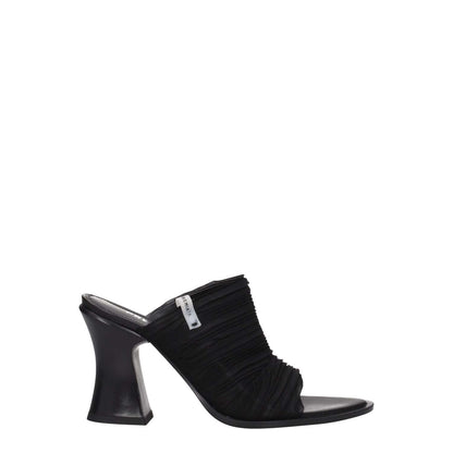 Premiata Black Fabric Platform Sandals with side logo, open toe, and high heel, MPN TESSUTOPREZIOSOM6440, casual style.