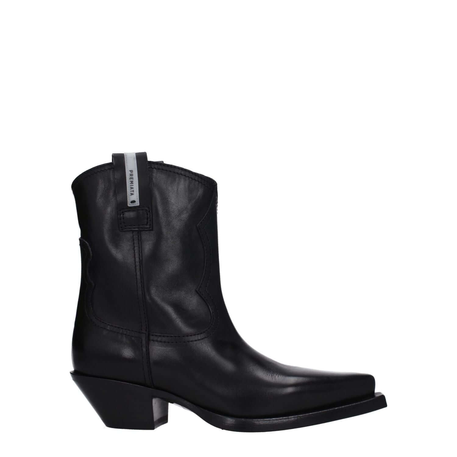 Premiata Black Leather Ankle Boots