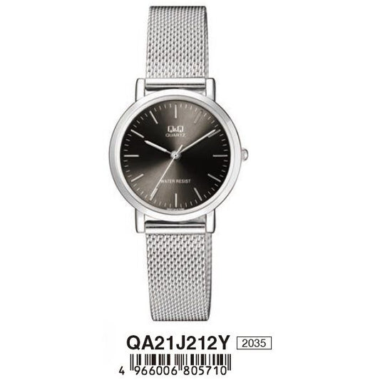 Q&Q ATTRACTIVE Mod. QA21J212Y ladies watch with metal strap and case, quartz movement, mineral dial, 5 ATM water resistance.
