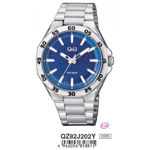 Q&Q FASHION Mod. STANDARD water-resistant wristwatch with metal case and stainless steel bracelet, quartz movement, official packaging.