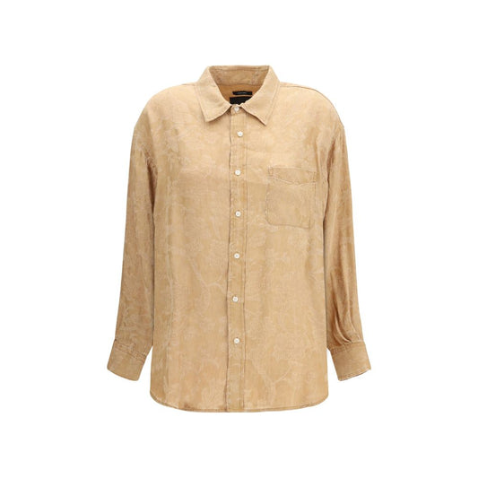 R13 Orange Viscose Pattern Shirt
