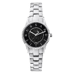TRUSSARDI MOD. T-BENT silver ladies wristwatch with quartz movement and mineral dial, 32mm case.